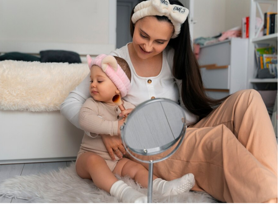 games to play with 5 month old Baby Mirror Time